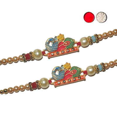 "Zardosi Rakhi - ZR-5420 A-015 (2 RAKHIS) - Click here to View more details about this Product